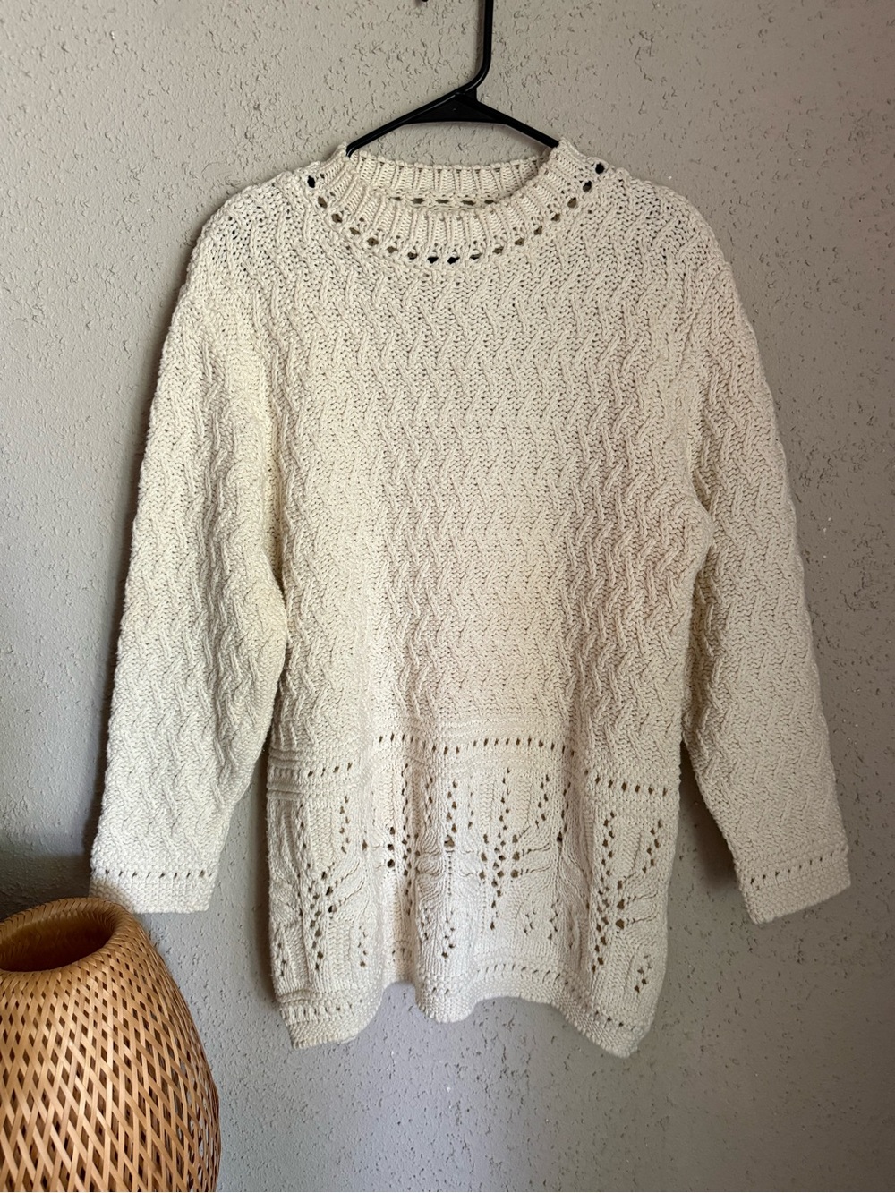Coldwater Creek Textured Cottage Knit Sweater | Made in Canada | Italian Yarn